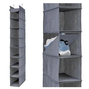 Hanging Shoe Organizer Space Efficient Sz S Closet Grey Storage Compartments s25